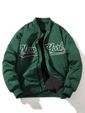 Men's Casual New York Letter Print Jacket